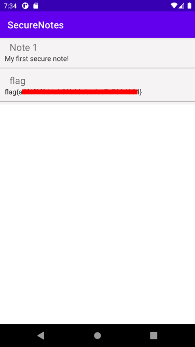 Secure Notes flag found