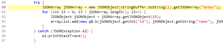 Part of the MainActivty's onCreate() method